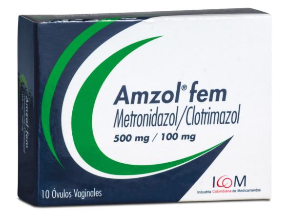 AMZOL FEM 500/100 MG 10 OVULOS ICOM (RF)