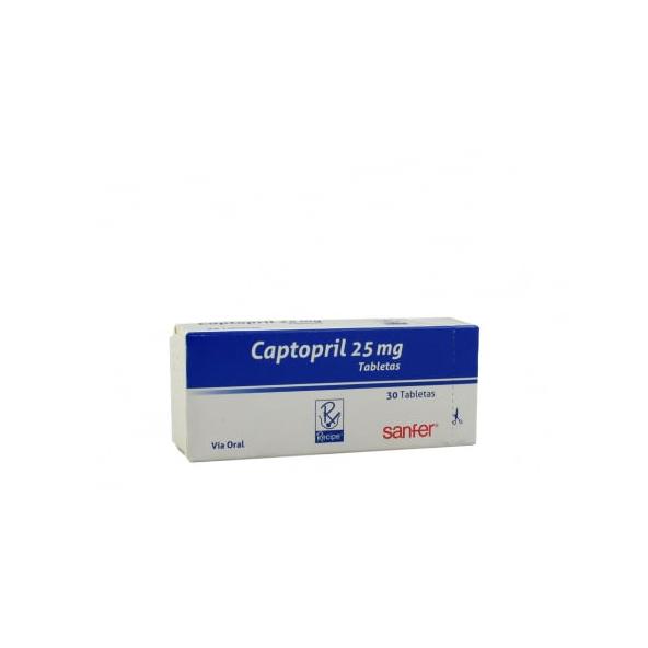 CAPTOPRIL 25 MG 30 TABLETAS RC