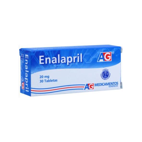 ENALAPRIL 20 MG 30 TABLETAS AG