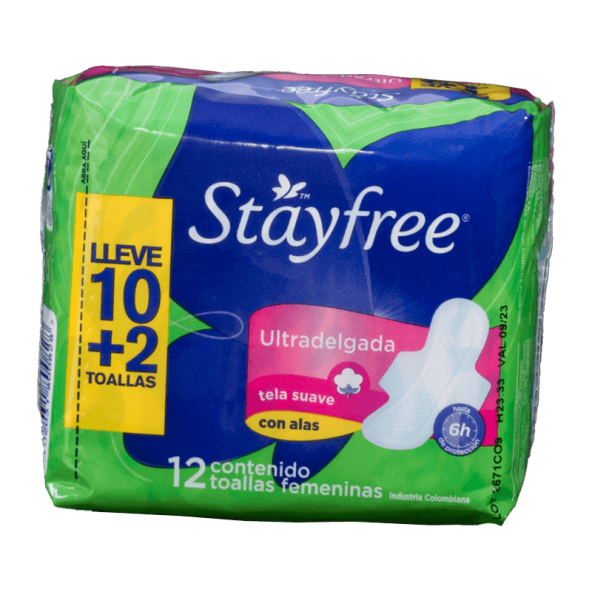 TOA.STAYFREE ULTRADELGADA VERDE LLE 10+2