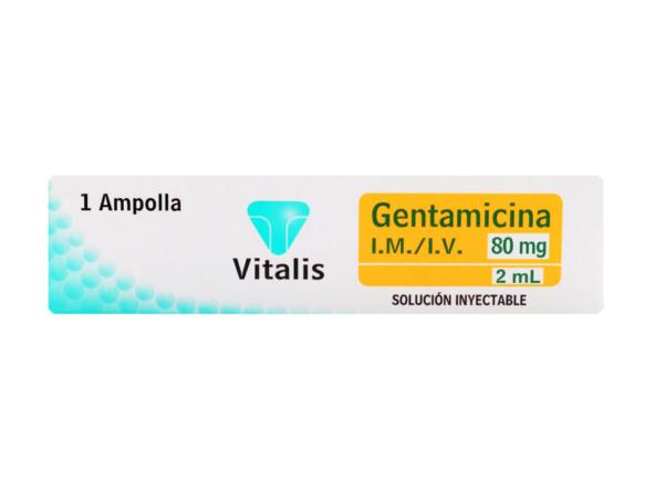 GENTAMICINA 80 MG/2ML 1 AMPOLLA VT