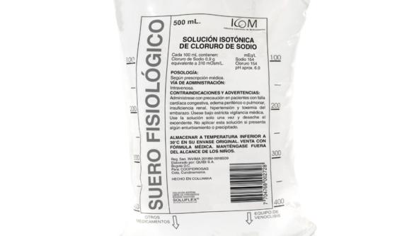 SUERO FISIOLOGICO 500ML BOLSA ICOM