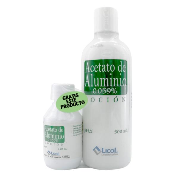 ACETATO DE ALUMINIO 500 ML GRATIS 120 ML